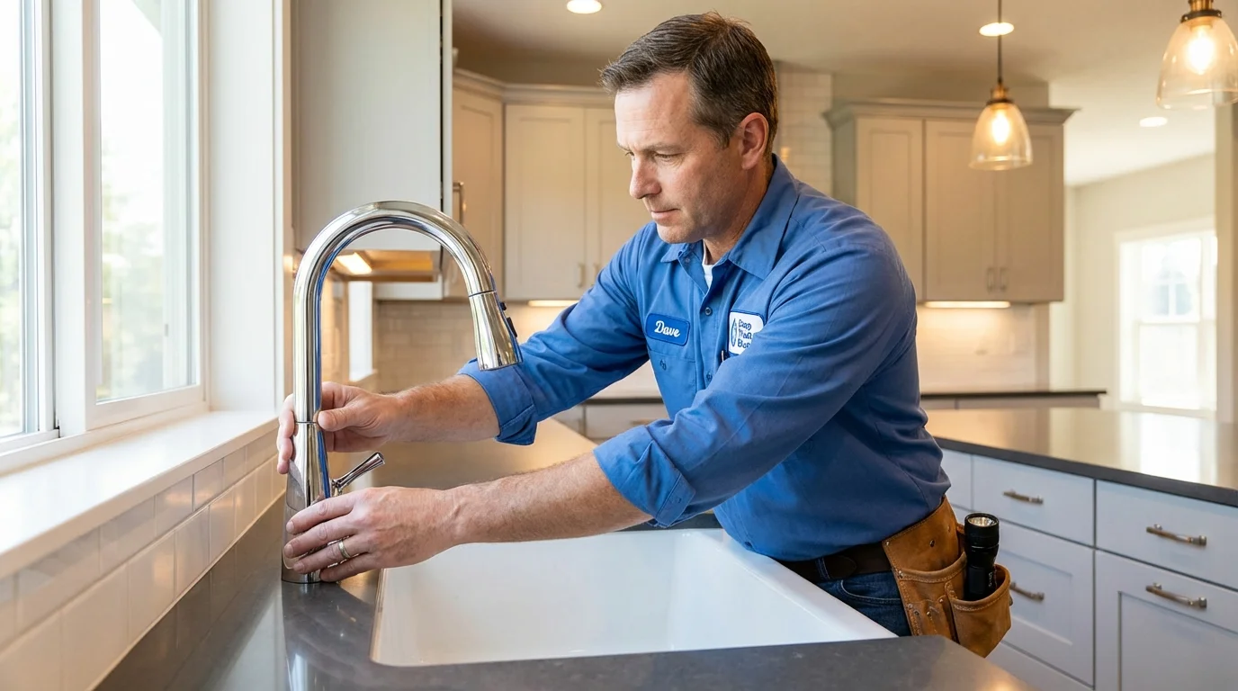 Kitchen faucet installation by Johns Plumbing LLC in Gibbstown